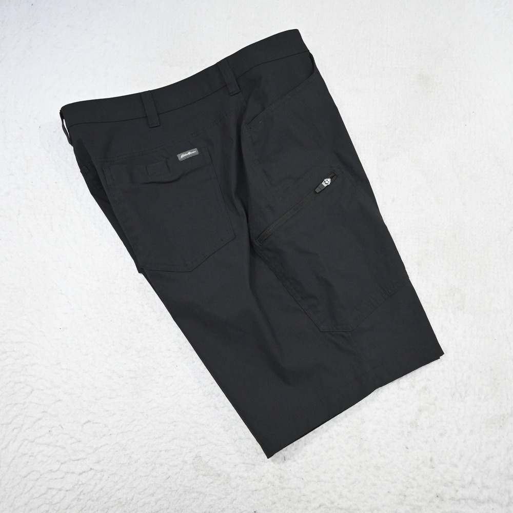 Eddie Bauer Shorts Men 40 Regular Black Zipper Pocket Water Repellent Stretch